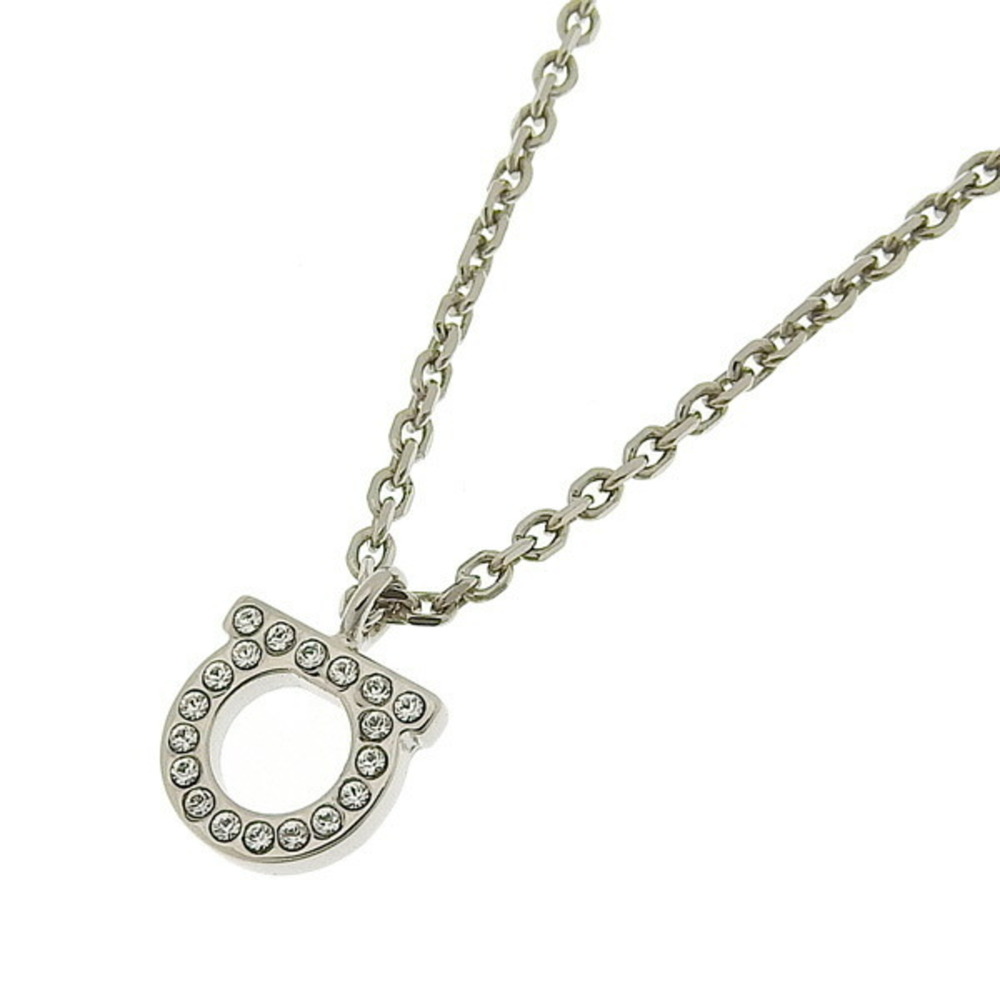 Salvatore Ferragamo Ferragamo Light Stone Gancini Necklace Silver Women's
